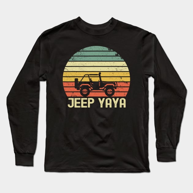 Jeep Yaya Vintage Jeep Long Sleeve T-Shirt by Oska Like